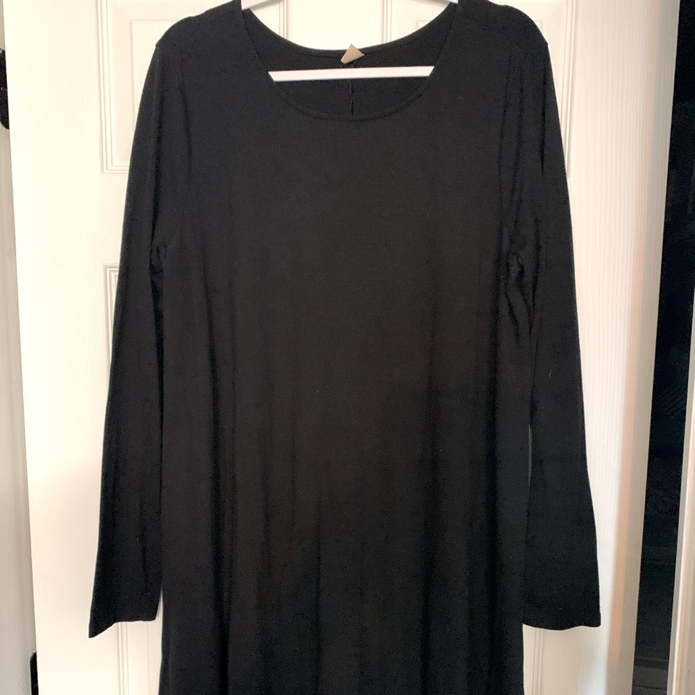 Black long sleeve tee shirt dress, Old Navy size XL